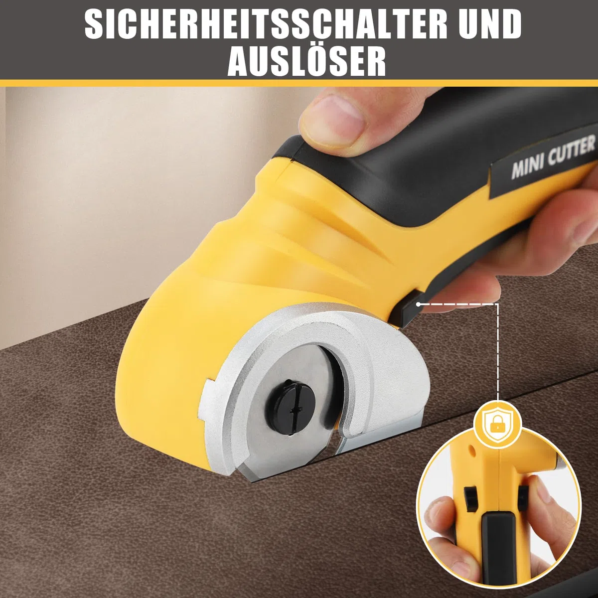 Kartonschneider Elektrisch, Elektrischer Schere mit Sicherheitsschalter, Komfortable Leichte Schere mit 240 Hüben/Min Geschwindigkeit Zum Schneiden von Leder, Karton, Teppich, Filz