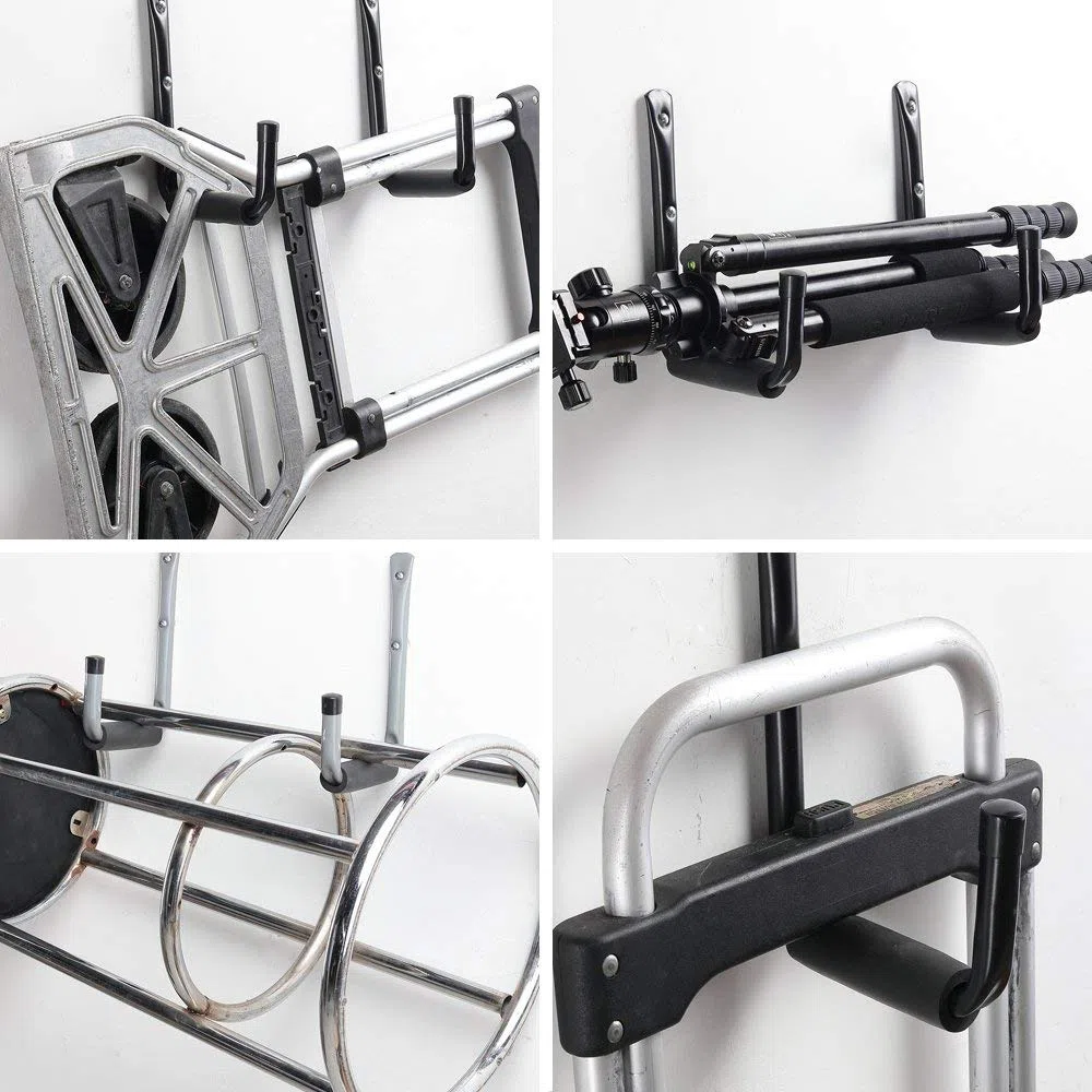 Garage Schwerlast Wandhaken, Leiter Haken aus Festem Metall Storage Hanger Organizer für Kajaks Leiter Klappstühle Garage - Universalhaken mit Polsterung für Schutz, Tragkraft 45 kg, 6 Stück