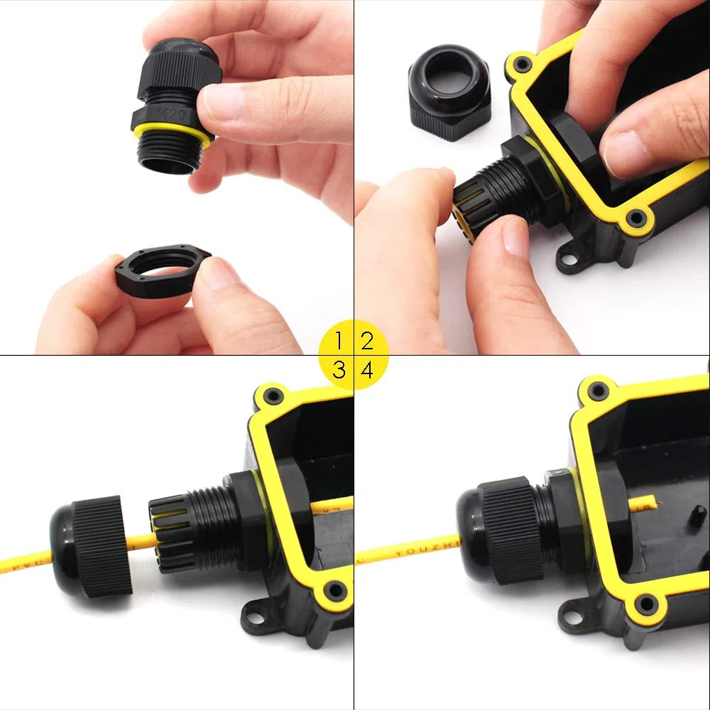 M25 Kabelverschraubung Set, HUYU wasserdichte IP68 verstellbare Kabel Steckverbinder, wasserdichter Stecker für Box, verstellbar Kabel Stopfe mit Gegenmutter für 4-14 mm Kabel, 10 Stück