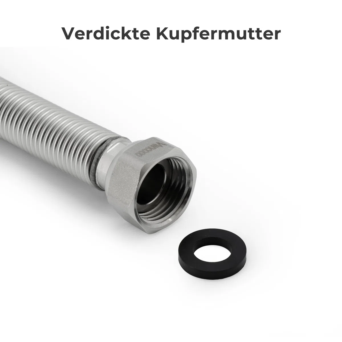 VANCOCO Edelstahl-Flexrohr 1/2" Zoll Wellrohr Ausziehbar Flexibles Anschlussrohr Längenverstellbar von 200-400 mm Universelles Verbindungsrohr