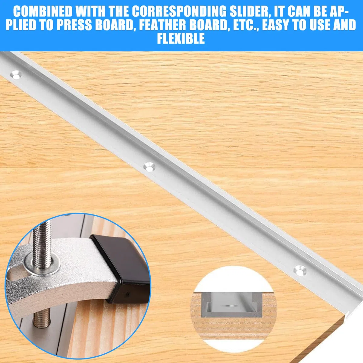 2 Stück 400mm T Nut Schiene aus Aluminiumlegierung, T-Track Gleitschiene mit Schrauben, T Nut Gleitschiene Gehrungsschiene Set für Holzbearbeitung, Enthält 2 M8 Griff 2 M6 und 2 M8 Gleitblock