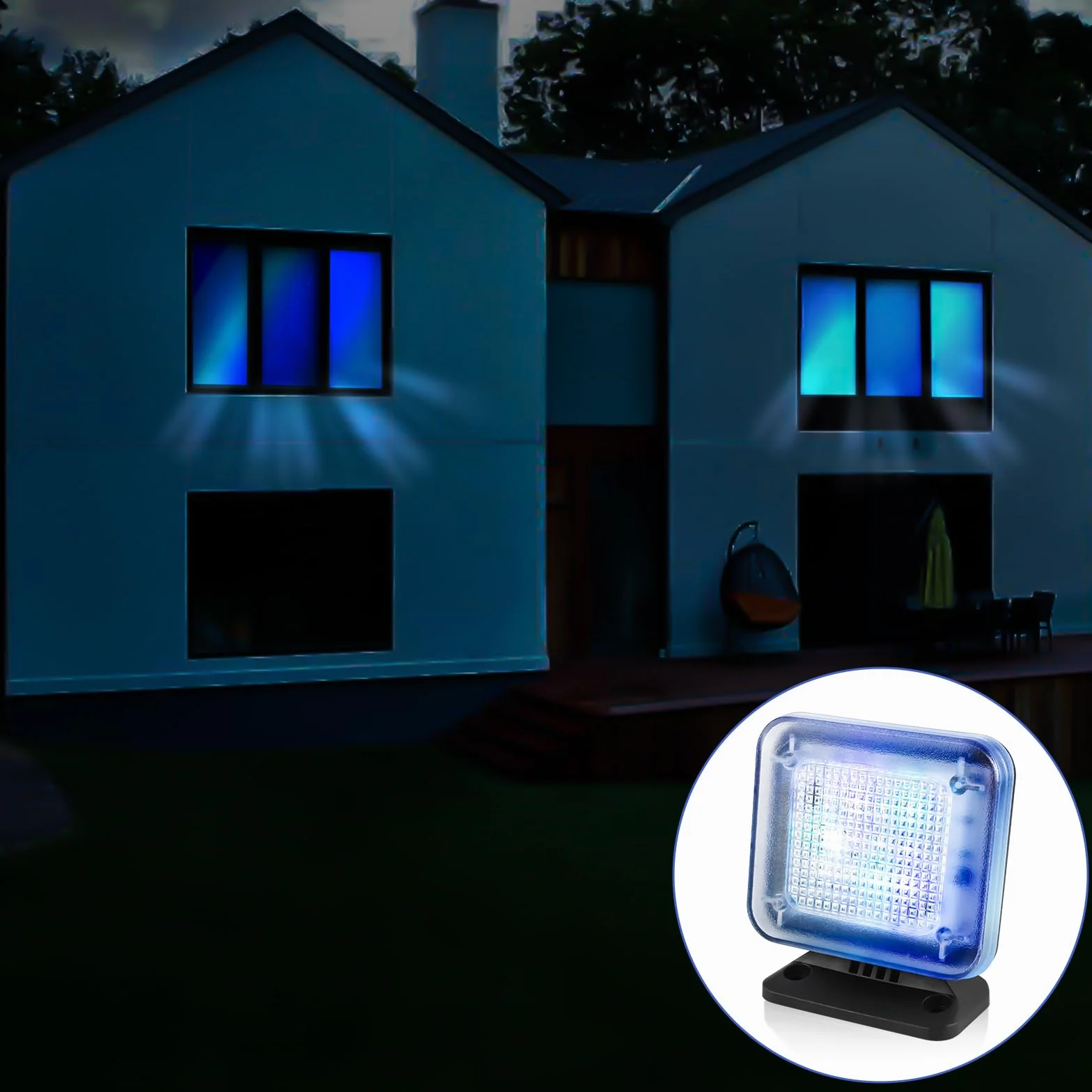 GOMETY TV Simulator mit 12 LEDs und 3 wählbaren Programmen, Dummy TV Fernsehsimulatorenergieeffizient Fernseh-Atrappe mit Zeitschaltuhr,Komplett mit Netzadapter,zum Einsatz als Einbruchschutz