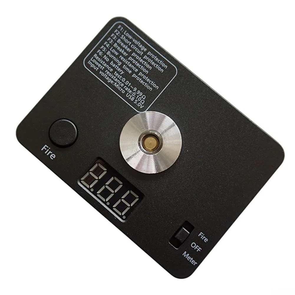 Ohm Resistance Tester 521 Tab Mini Coil Burn Measurement Platform V3 0.01-9.99Ω Range LED Display Portable Device Black