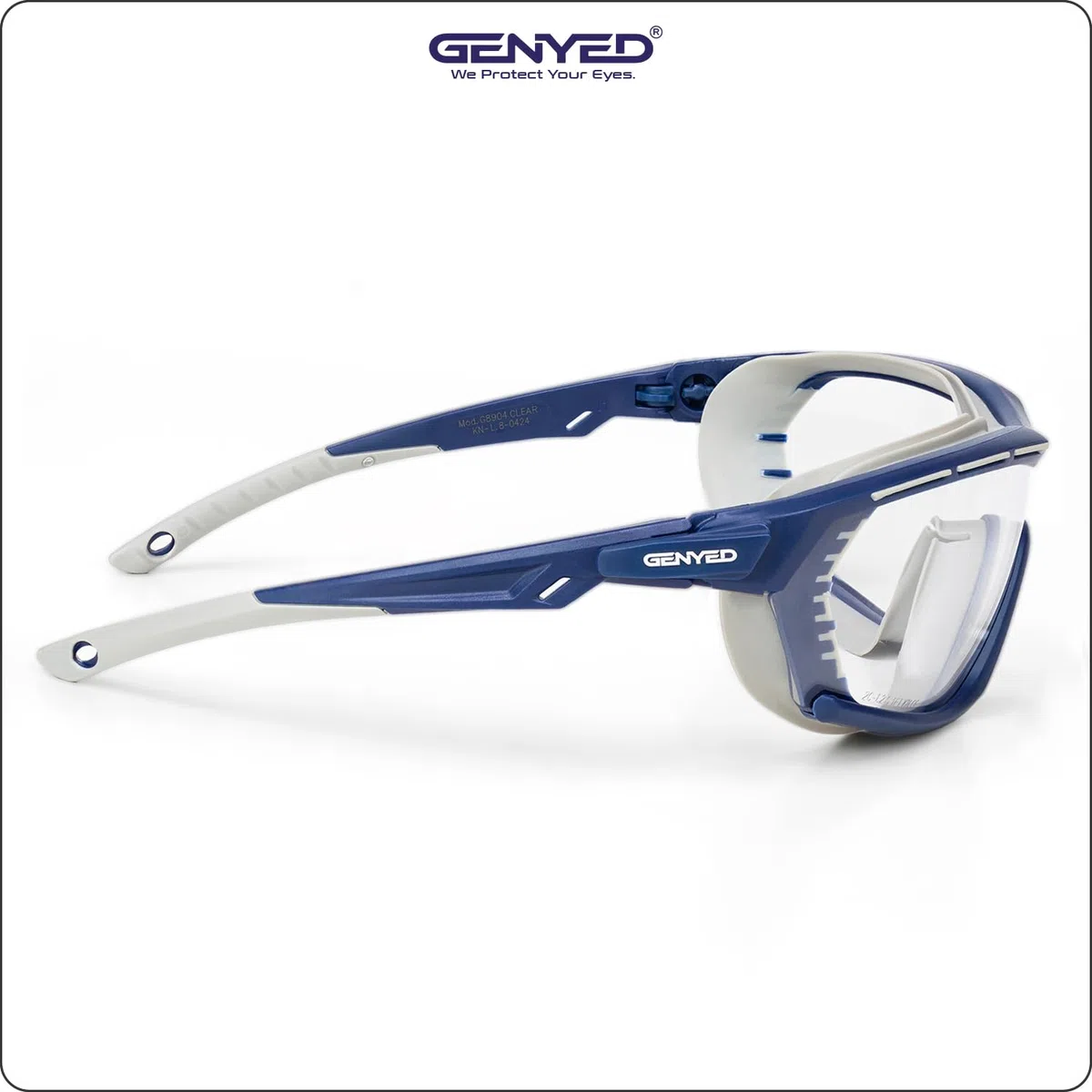GENYED Arbeitsschutzbrille, Schutzbrille mit UV400-Antibeschlag-Anti-Kratz-Linse, CE EN166 zertifiziert, Weiche Dichtung, verstellbaren Bügeln, Arbeitsbrille, Sicherheitsbrille