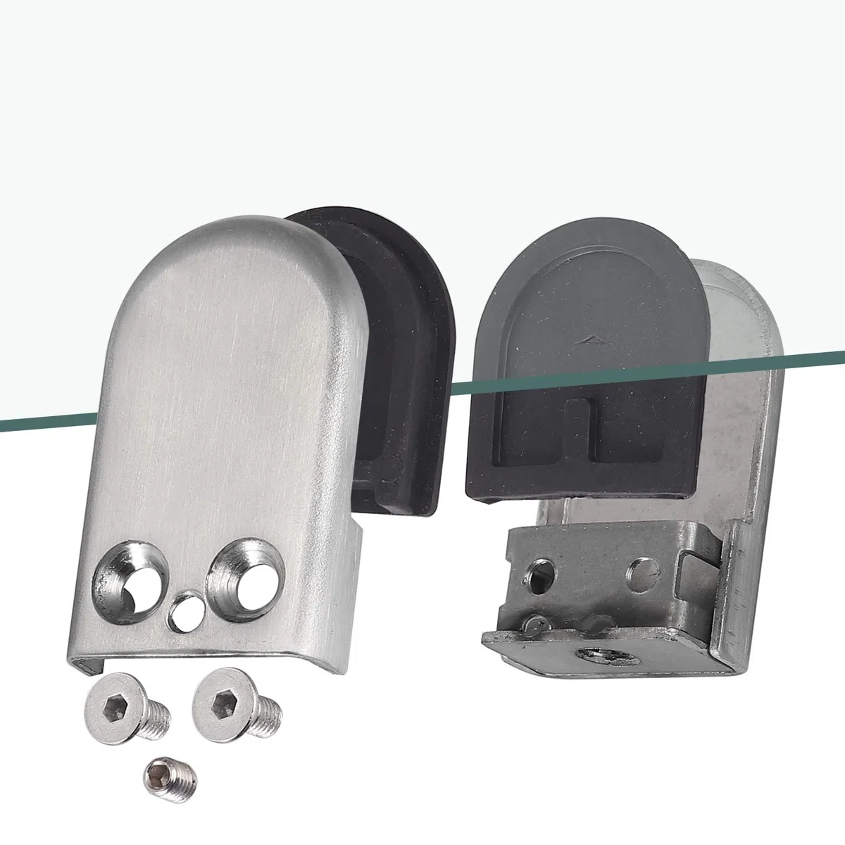 Proster 4 STÜCKE Edelstahl 304 Glasklemme S Größe Unterstützt 6-8 mm Dickes Glas mit 40mm Stützhalterung für Bodenmontage Bodenmontage Treppengeländer Balustradengeländer