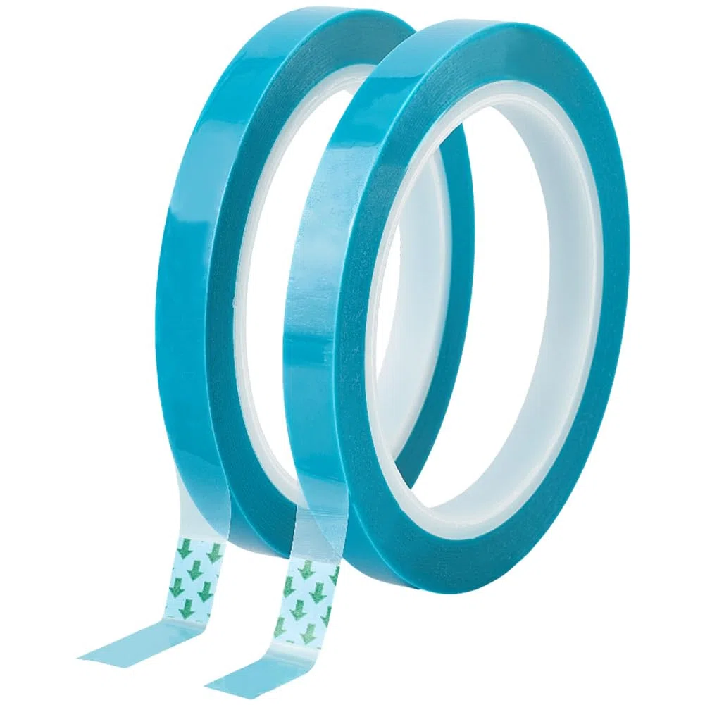 craspire 2 Rolle Blaues Slick Tape 0,41 Zoll x 164 Fuß Transferband Transparente Folie PET Klebstoff Rutschiges Schutzetikettenband Zum Befestigen von Schubladen Kühlschränken Klimaanlagen