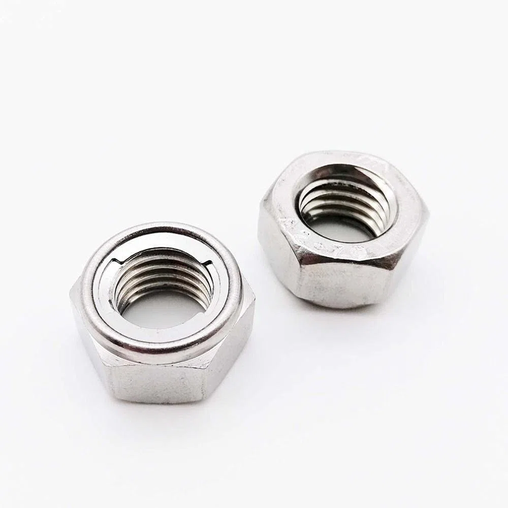 Sechskant-Sicherungsmuttern aus Edelstahl 304 – M3–M16, selbstsichernde Einsatzmuttern aus Vollmetall for eine sichere Befestigung(2pcs M12)