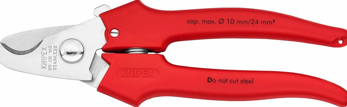 KNIPEX Kabelschere Griffe mit Kunststoff umspritzt mit Kunststoff umspritzt 165 mm, 95 05 165