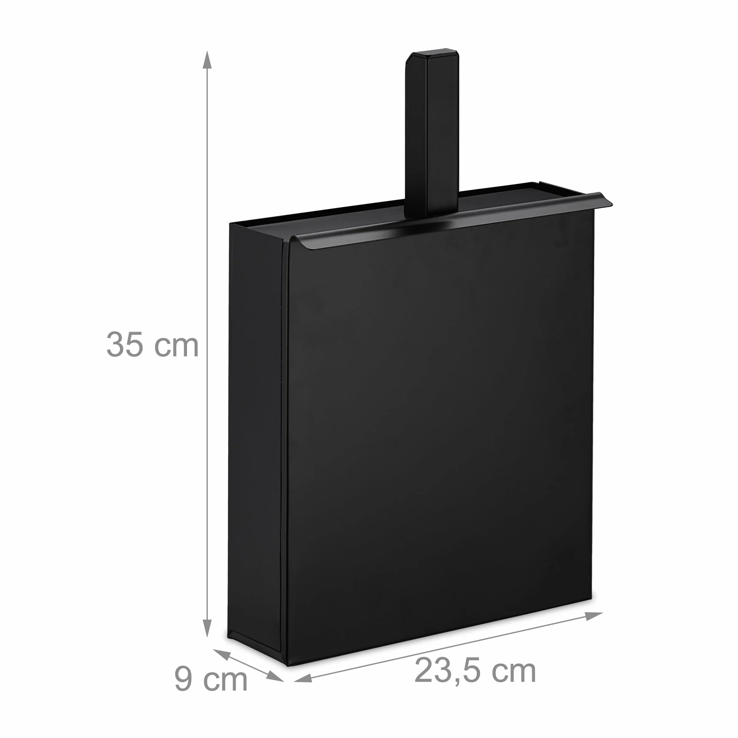 Relaxdays Ascheeimer mit Schaufel, 3 L Aschebehälter Kamin, Grill, Ofen, Aschekasten, Ascheschaufel m. Einschub, schwarz