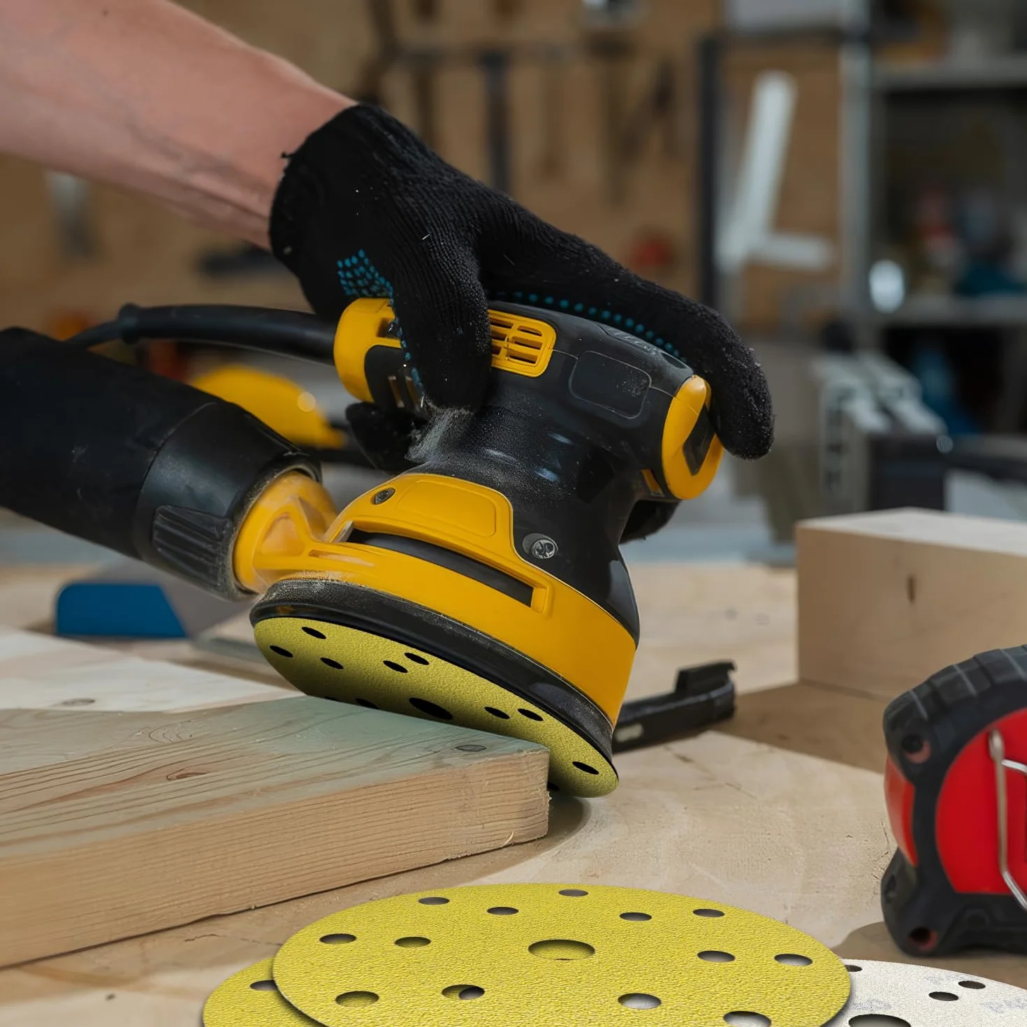 Schleifpapier 150mm klett, Klett-Schleifscheiben, 80 Stück, 15 Loch, Körnung 40/60/80/120/150/180/240/320, für Exzenterschleifer