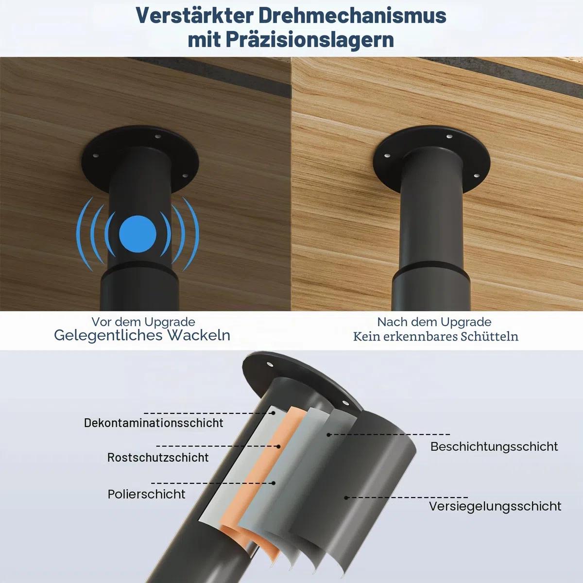 Amazing Tour Verstellbare Tischbeine 710-1100mm - 1 Packung Frühstücksbar Küche Arbeitsplatte Unterstützung Büro Schreibtisch Beine, Heavy Duty Metall Robuster Stahlrahmen, Schwarz