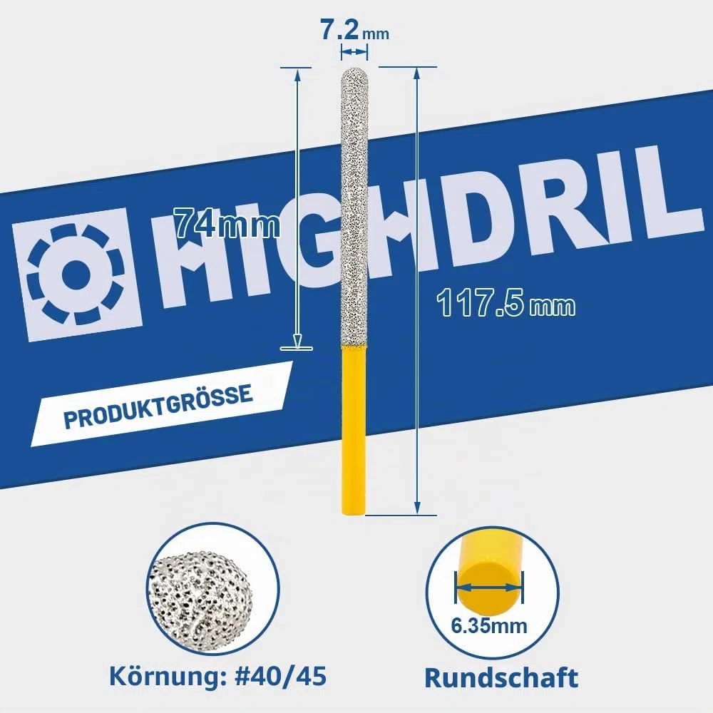 HIGHDRIL Diamant Mörtel Bohrer - 2stk 74MM x 7.2MM Runden Schaft Diamant Glitzer Gebiss für Nass/Trocken Entfernen Alten Mörtel, Schleifen Fräsen Mauerwerk Ziegel Stein