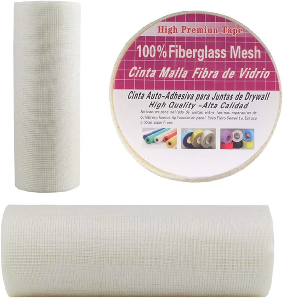 Glasfaser-Gewebeband Selbstklebend, Fiberglas Stoff Maschen Band Gewebe Rolle, Reparaturband zum Füllen von Rissen und Reparieren Fugen in Wänden, Gitterrißbrücke -30 cm X 25 m(12″X 82′)