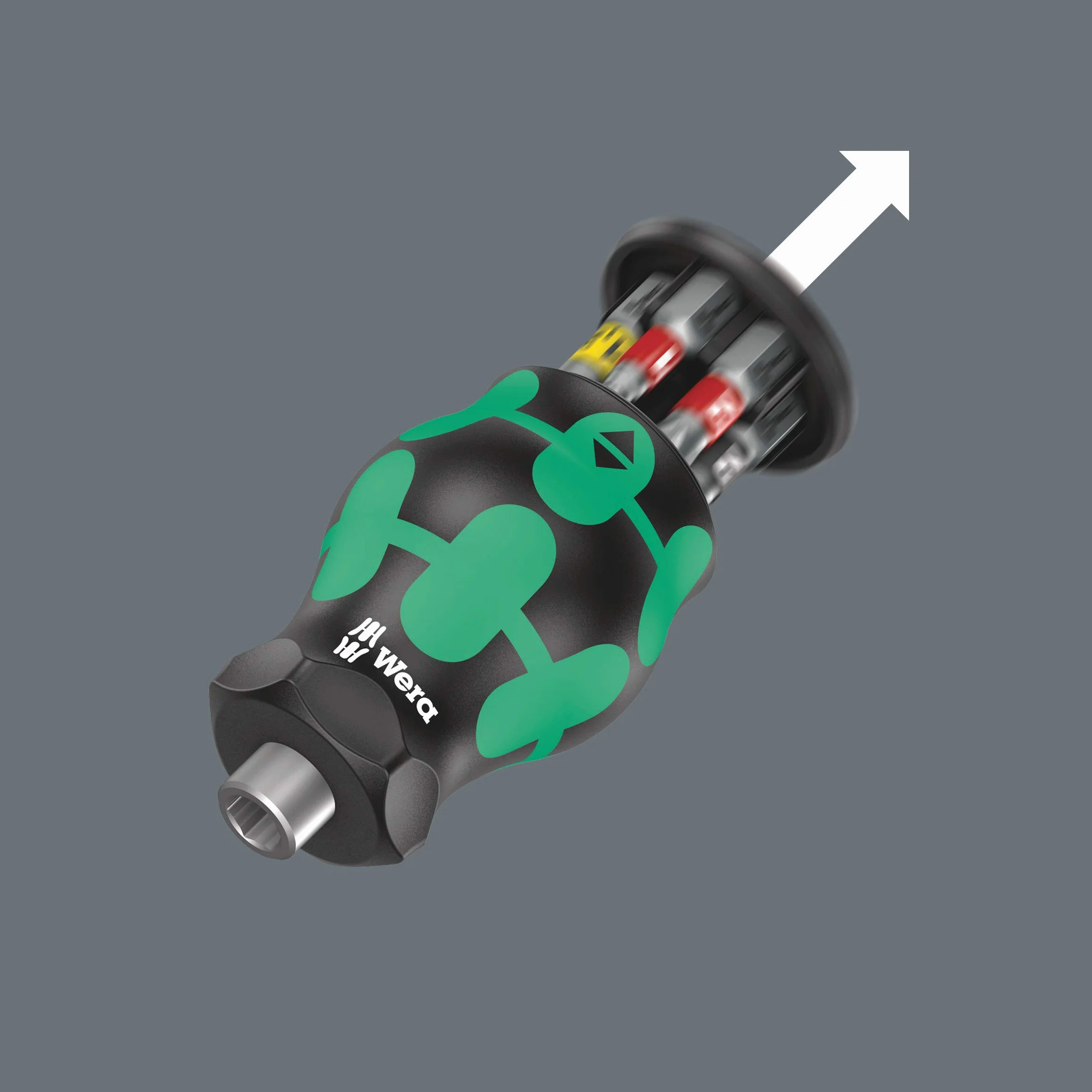 Wera 05008873001 Kraftform Kompakt Stubby 1 Schraubendreher mit Bit Magazin, 6-teilig