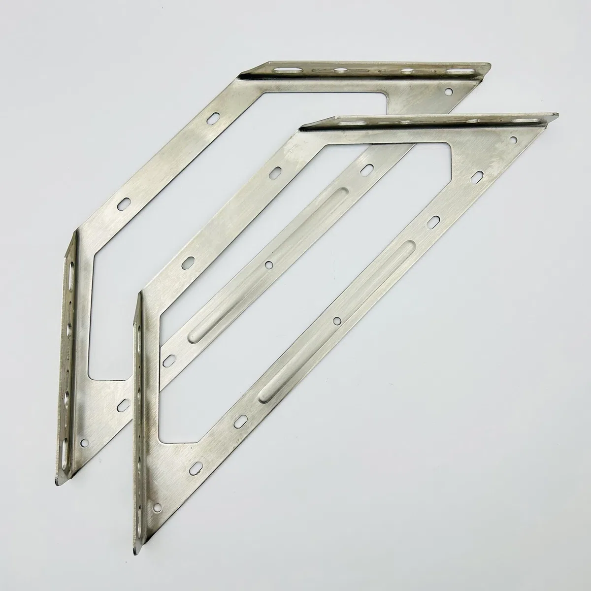 LIKERAINY 90 Grad Winkelverbinder 270x270mm Winkel Klammern Dreieck Form Ecke Klammer Eisenmetall Möbelverbinder Winkel Verschluss Stuhl Regal-Stützverbinder 2 Stück