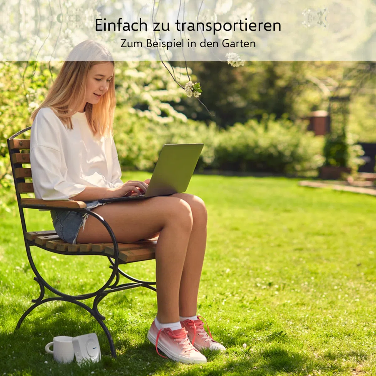 ELRO DB3000 Funk Türklingel Set - Tragbare Empfänger mit Batterie - Wasserdicht, 300m Reichweite, 64 Melodien - Weiß