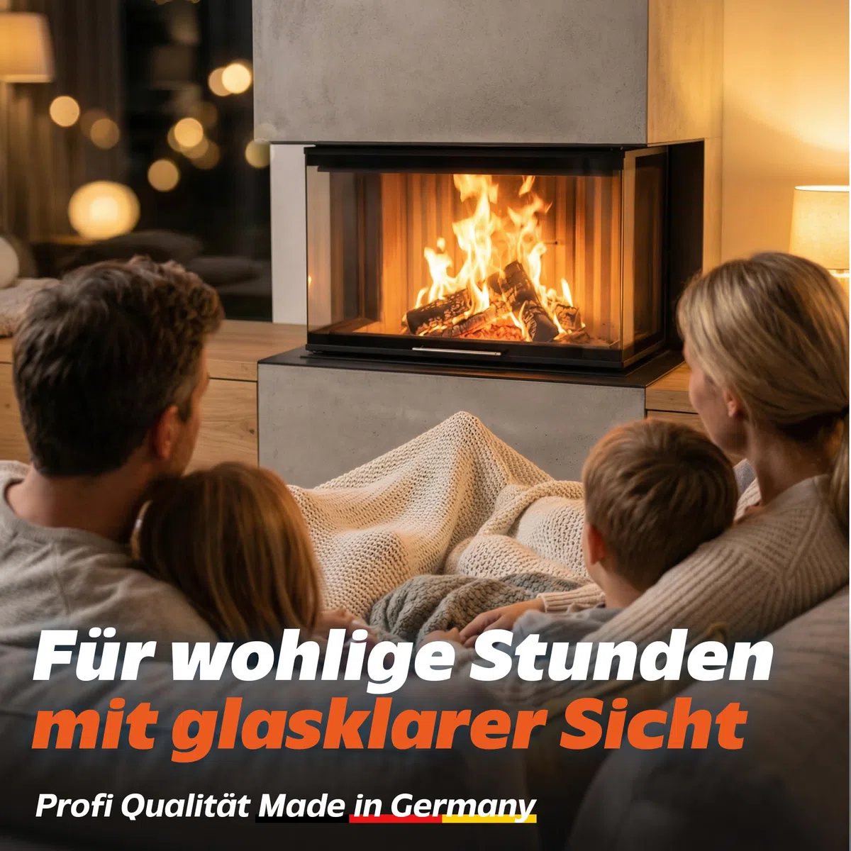 Kaminscheibenreiniger 550ml extra stark - Kaminglasreiniger gegen hartnäckigen Ruß an Ofenscheiben - Kaminreiniger zum Reinigen verrußter Kaminscheiben & Ofenglas