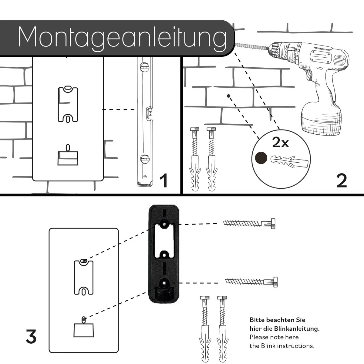 iSecur Blende passend für Blink Akku-Videotürklingel aus Edelstahl I Video-Doorbell I Klingelschild I 140 x 175 mm I Türstation Platte für Klingel I az186