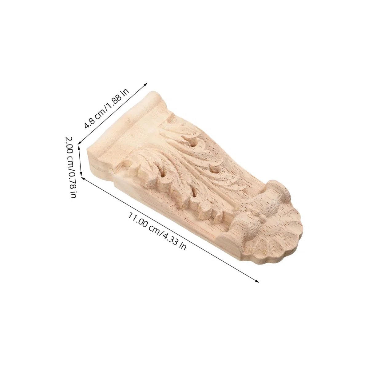 2 Stück Zierleisten Holz Dekorative Konsolen für Wohnzimmer mit Künstlerischem Design und Stabiler Holzapplikation im Klassischen Stil