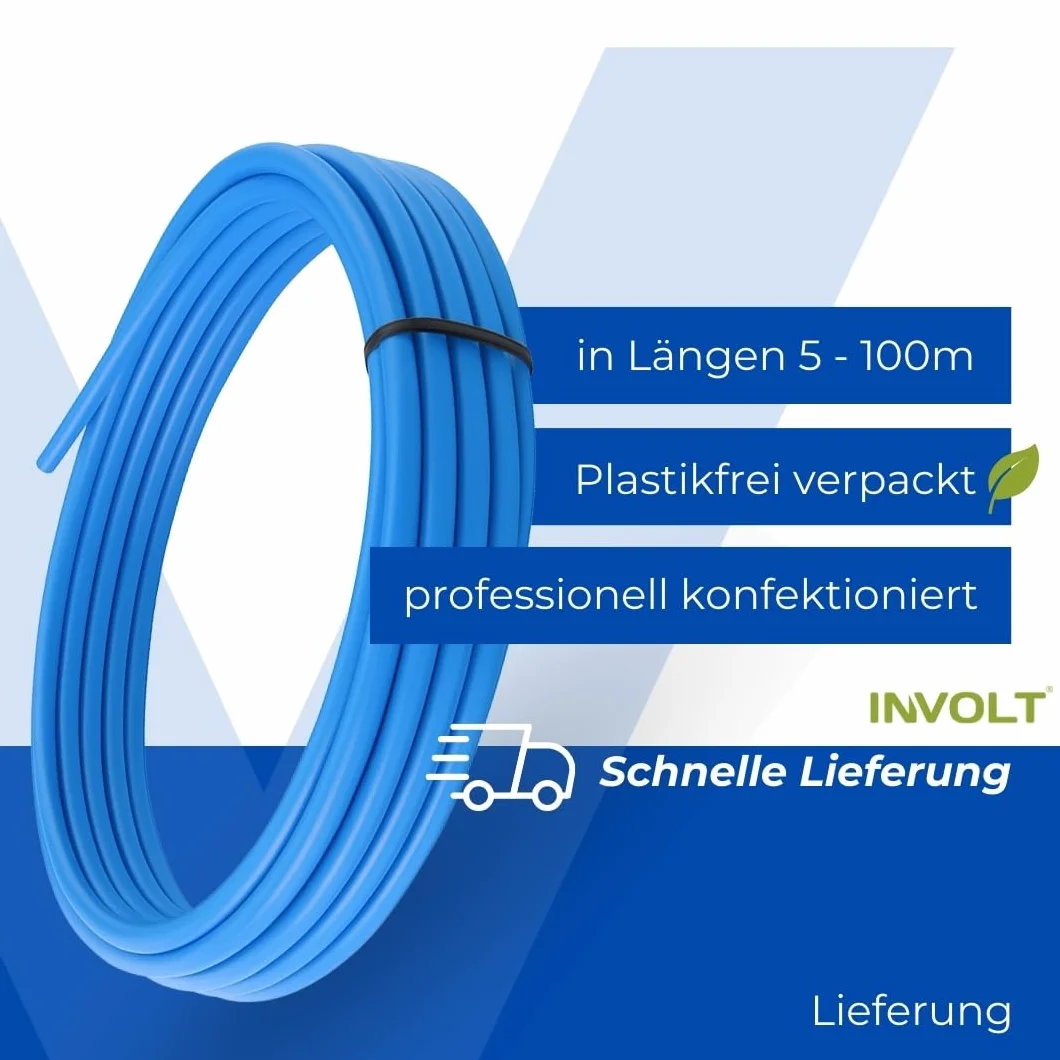 INVOLT H07V-K 10m 6mm² schwarz Aderleitung flexibel Verdrahtungsleitung PVC Meterware, Made in Germany