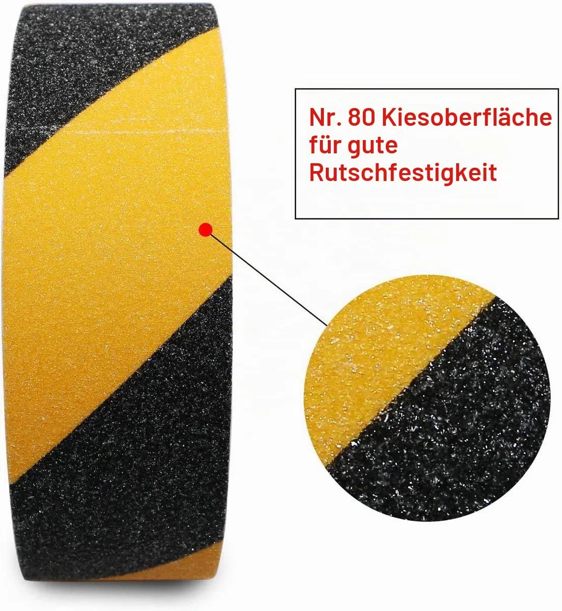 Gebildet 20m x 5cm Anti Rutsch Klebeband, Stark Sicherheitsband rutschfest, Anti-Rutsch-Klebeband Schritte Band Aufkleber für Innen- und Außenbereich, Gelb & Schwarz