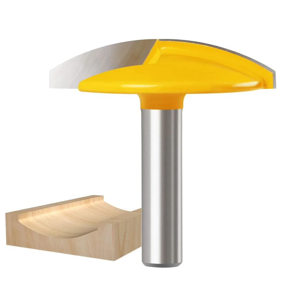 Horizontaler Kronenfräser mit 8 mm Schaft, Kronenkappen-Fräser, Fräser für kleine Schüsseln (1-3/4" Breite, 1-1/2" Radius)