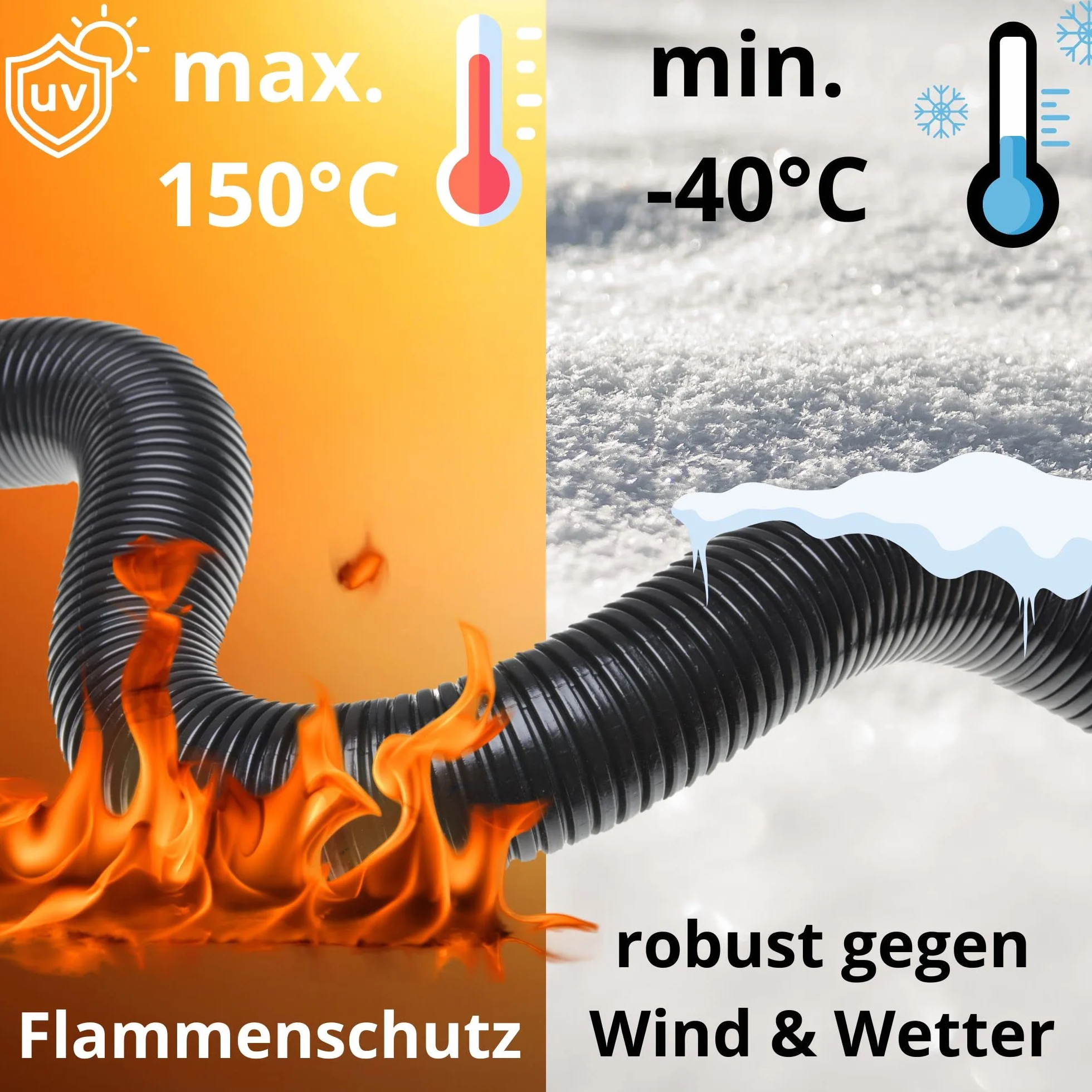 10 Meter Kalitec Wellrohr geschlitzt NW 14 I Wellschlauch offen I Marderschutzrohr I Leerrohr I Kabelschutz AD 18,3 mm ID 14,5 mm