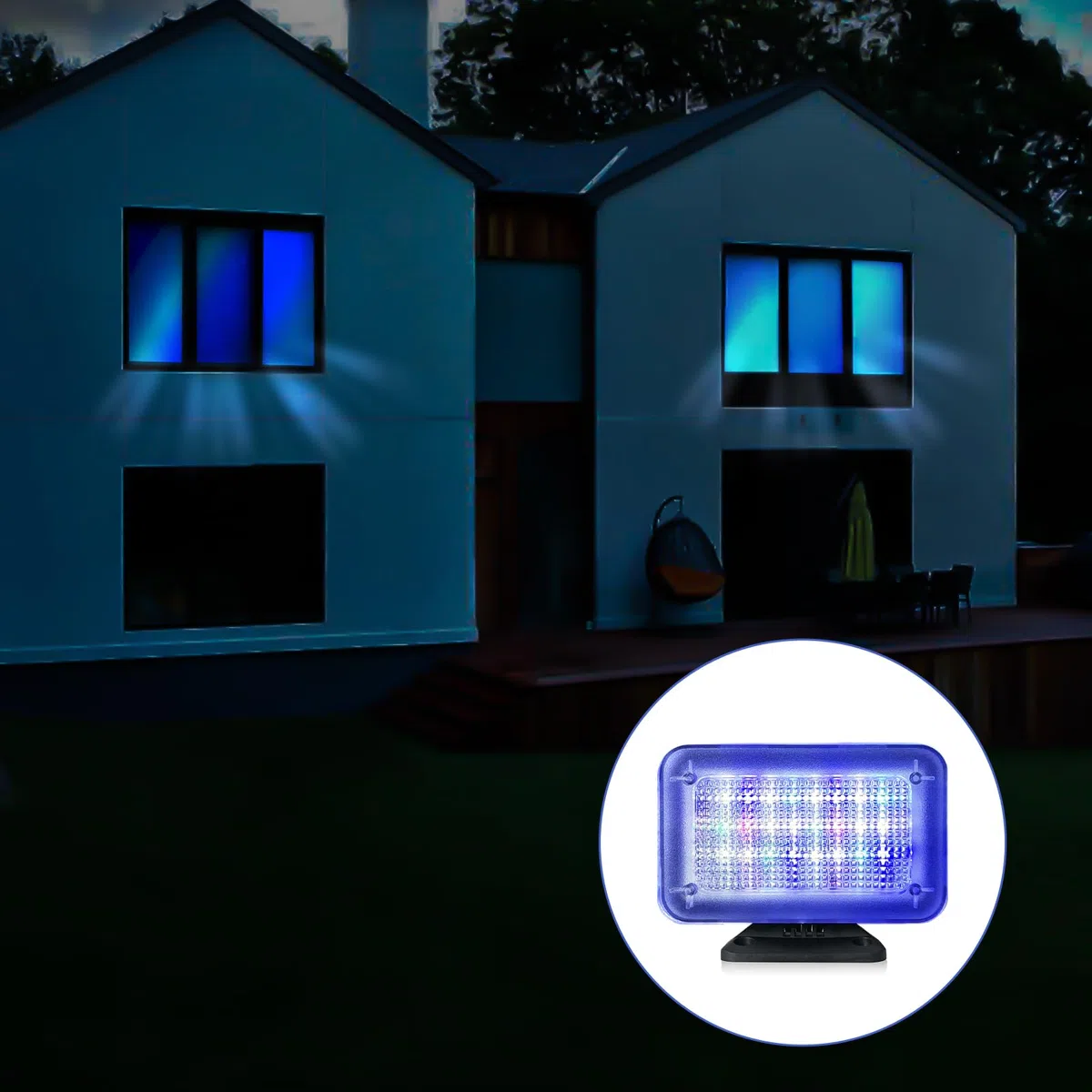 GOMETY TV Simulator LED Fernsehsimulator mit 24 LEDs und 3 Programmen Fernseh Atrappe Fake TV Lichtsimulation zum Einsatz als Einbruchschutz Energieeffizient mit Zeitschaltuhr