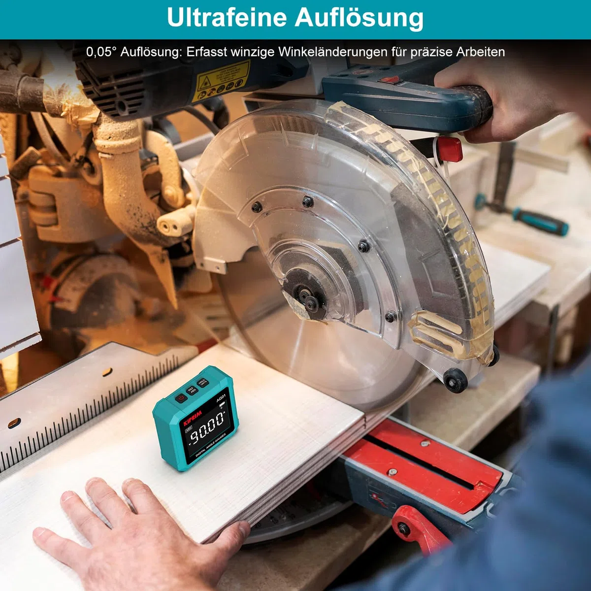 Kiprim Digitaler Neigungsmesser AG01– 3-seitiger Magnetfuß, LCD-Hintergrundbeleuchtung, Absolute & Relative Messung, Winkel-/Neigungseinheiten, ideal für Holzarbeiten, Bau & Heimwerker