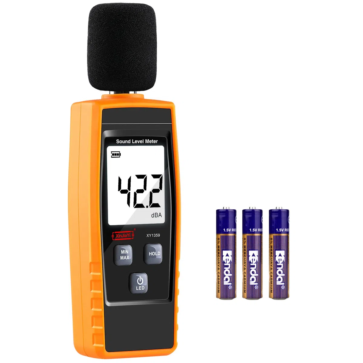 Dezibel Messgerät, Tragbares db Messgerät (Schallpegelmessgerät), digitales Geräuschmessgerät, Bereich 30-130 dB(A) dB-Messgerät, Geräuschpegel-Soundmonitortester Gelb