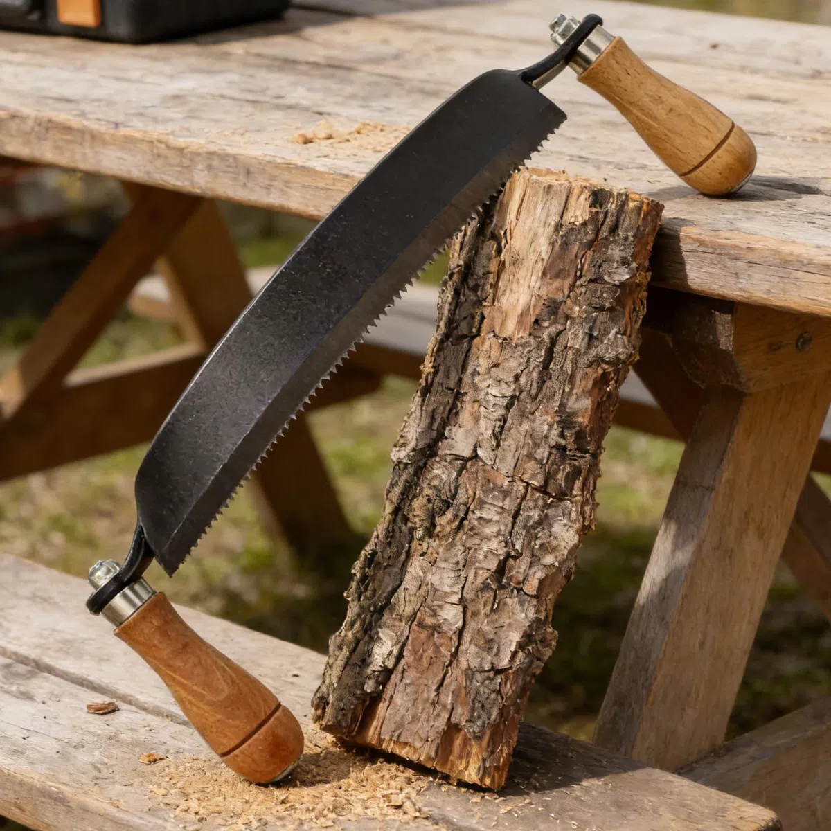 GOMETY 250mm Zugmesser für Holz Geschmiedet, Zugmesser Schäleisen Ziehmesser Reifmesser Gebogen mit Ergonomischen Holzgriffen, Entrindungswerkzeug für Holzbearbeitung und Schnitzer (10 Zoll)