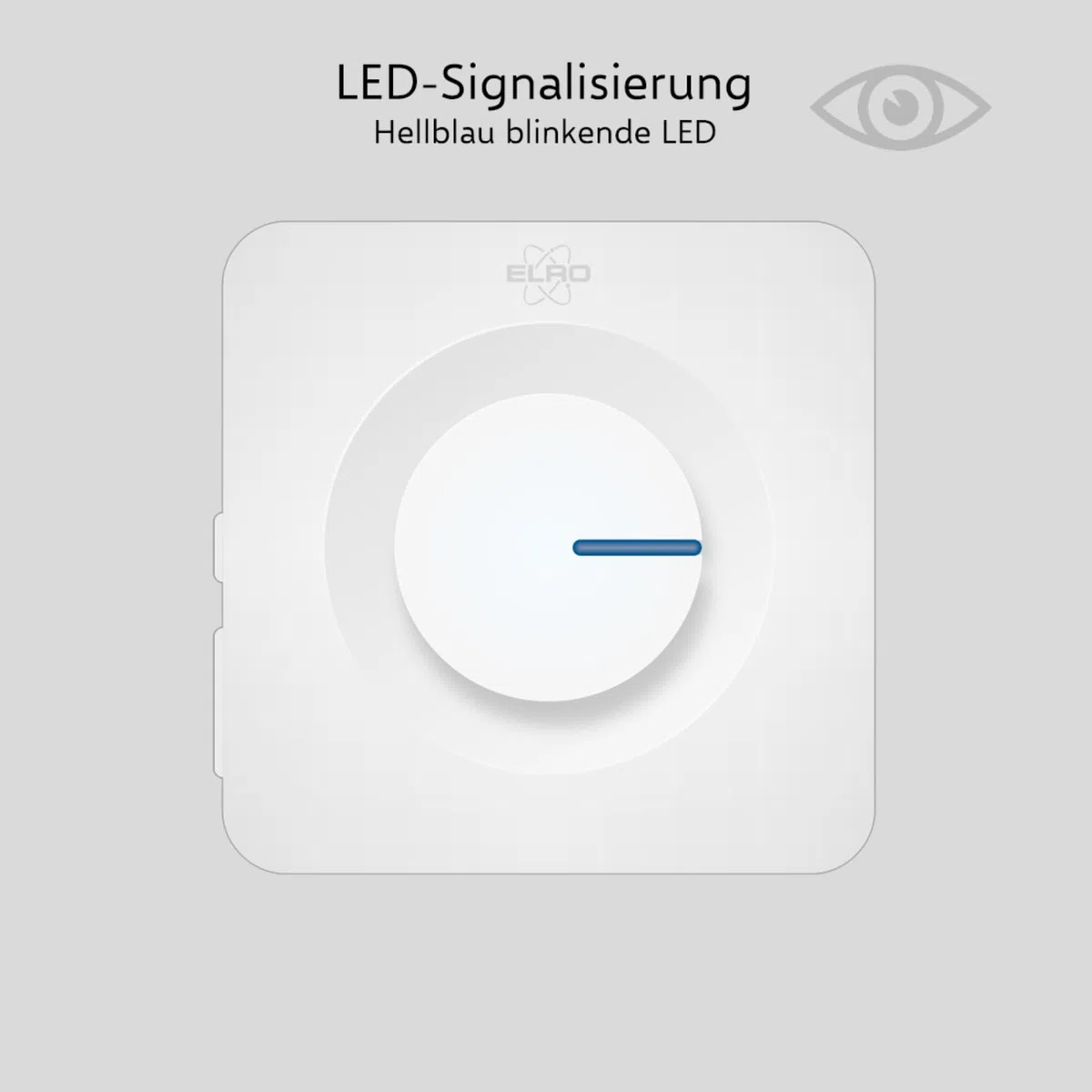 ELRO DB3000 Funk Türklingel Set - Tragbare Empfänger mit Batterie - Wasserdicht, 300m Reichweite, 64 Melodien - Weiß