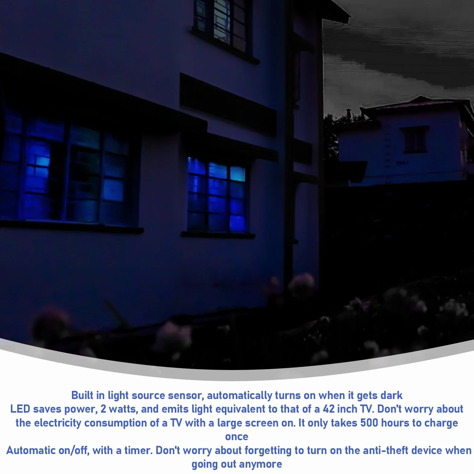 GOMETY TV Simulator mit 12 LEDs und 3 wählbaren Programmen, Dummy TV Fernsehsimulatorenergieeffizient Fernseh-Atrappe mit Zeitschaltuhr,Komplett mit Netzadapter,zum Einsatz als Einbruchschutz