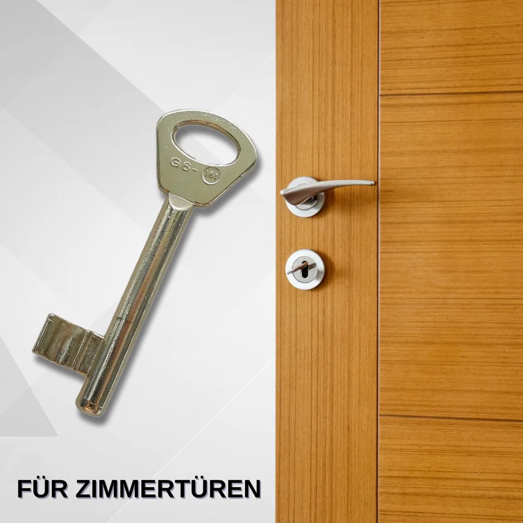 Buntbartschlüssel Universal 946 – Ersatz- & Zusatzschlüssel für Buntbart-Schlösser | Präzisions-Schlüssel nach Wahl der Schließung | Robuste Metallausführung | Ideal für Innen­türen & Möbel (68)