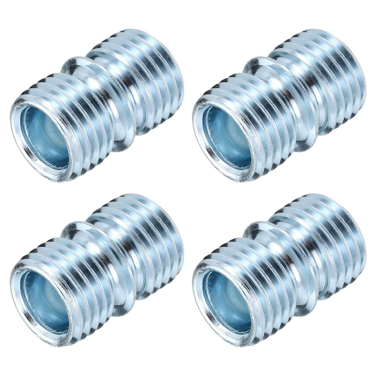 QUARKZMAN 4Stk Metall Gestellverbinder 0.87" x 0.63" Drahtregalstangen Grobgewinde Verbinder Regalhalter Verbindung für Lagerregal Drahtregal Ersatzteile Silber