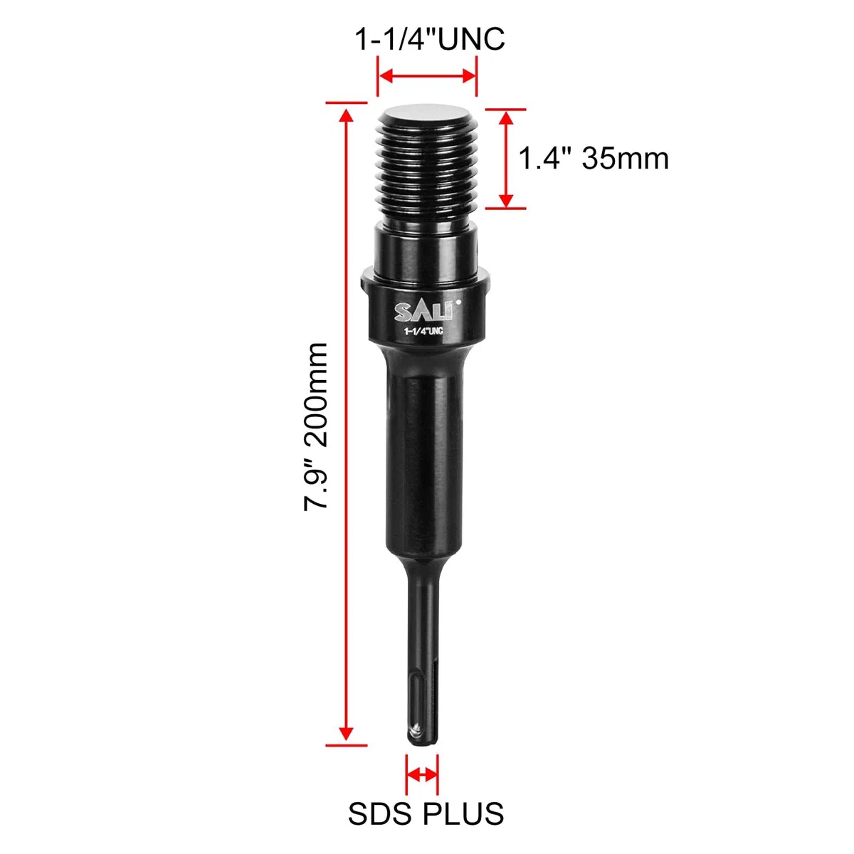 SALI Adapter 1 1/4" UNC auf SDS Plus für Kernbohrer Bohrkrone Lochsägen, SDS Plus Adapter, Fliesenbohrer Adapter Bohrfutter