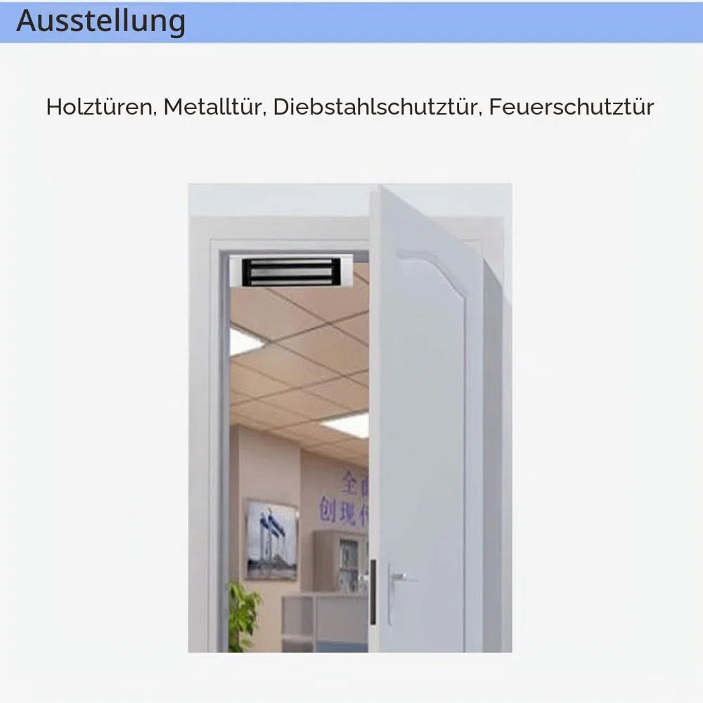 YAVIS Elektromagnetisches Schloss, wasserdicht, DC 12 V, 180 kg, Stärke 350 kg, gebürstete Oberfläche, Modell NC, Halterungen Z & L inklusive, ideal für Zugangskontrollsysteme im Innen- und