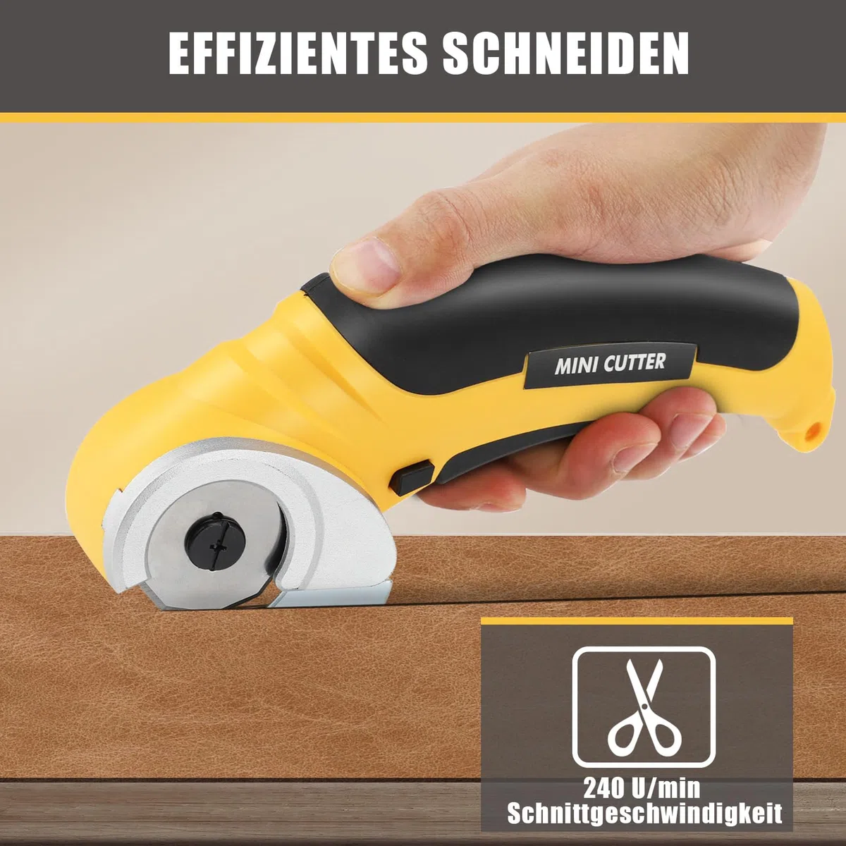 Kartonschneider Elektrisch, Elektrischer Schere mit Sicherheitsschalter, Komfortable Leichte Schere mit 240 Hüben/Min Geschwindigkeit Zum Schneiden von Leder, Karton, Teppich, Filz