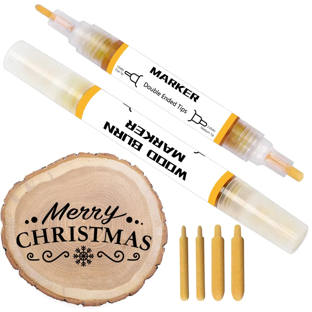 Kintsukuroi Holzmarker, 2 Stück Verbrennungsstift für Holzverbrennung, doppelseitiger Kunst-Holzbrennpastenmarker, präzise und einfache Verbrennung von Designs auf Holz und Handwerk, geeignet für