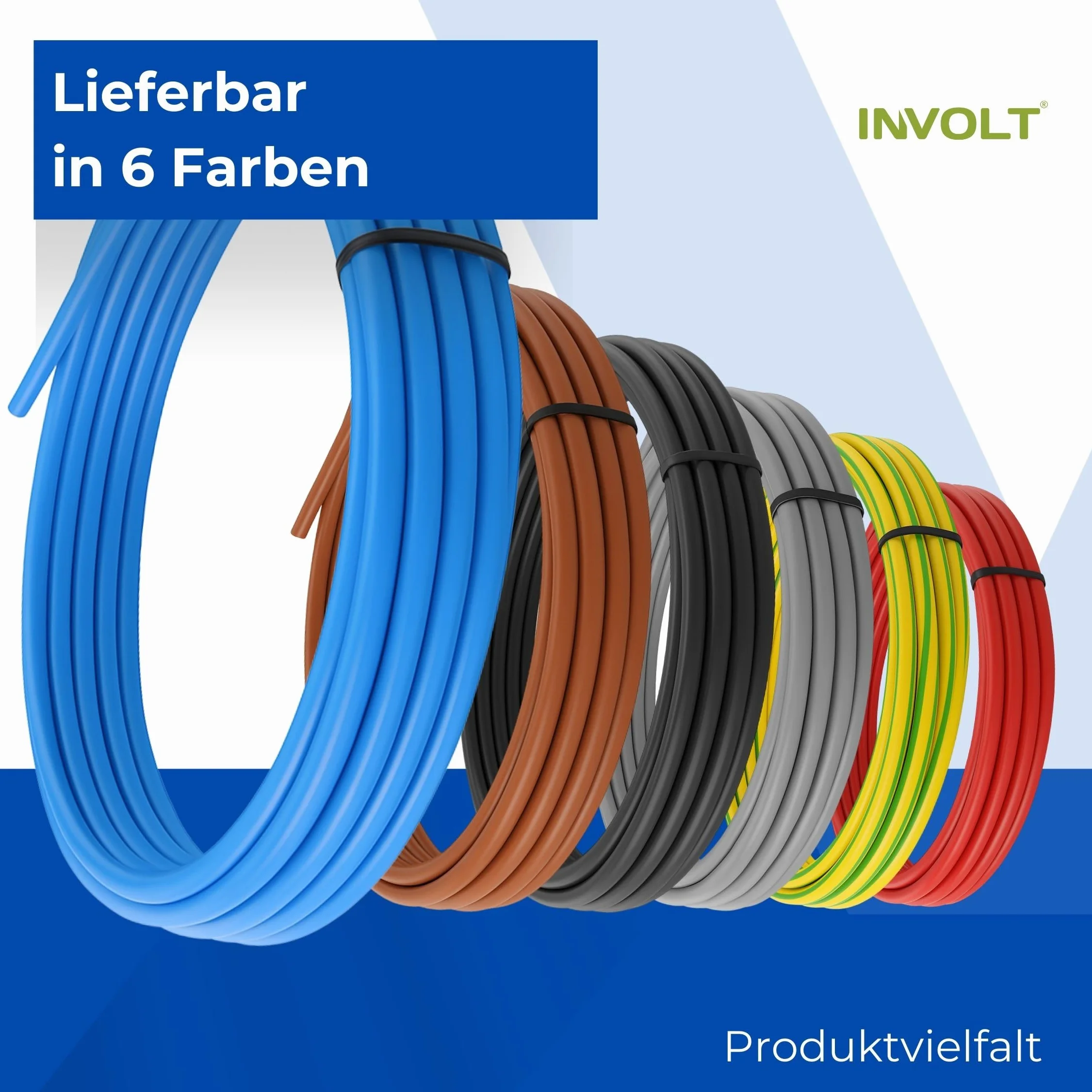 INVOLT H07V-K 10m 6mm² schwarz Aderleitung flexibel Verdrahtungsleitung PVC Meterware, Made in Germany
