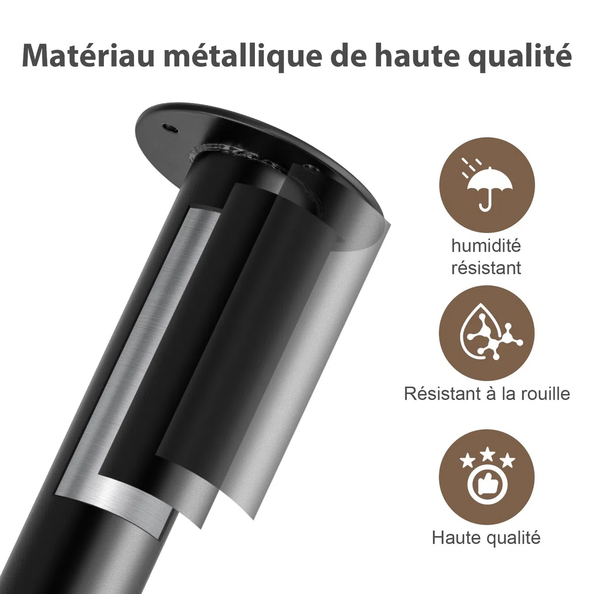 Verstellbare Möbelbeine aus Edelstahl – Höhenverstellbare Tischbeine 710–1100 mm, Ø60 mm, rutschfeste Basis, Robuste und Langlebige Tischbeine für Küche (Schwarz, 1 PC)