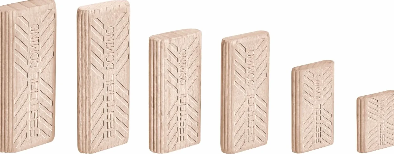 Festool Domino Dübel Buche 8x40 mm - 130 St. - Präzise Holzdübel für | Stabilisierende Buchenholzdübel für Möbelbau und Massivholz - Mit Leimtaschen für feste und saubere Holzverbindungen