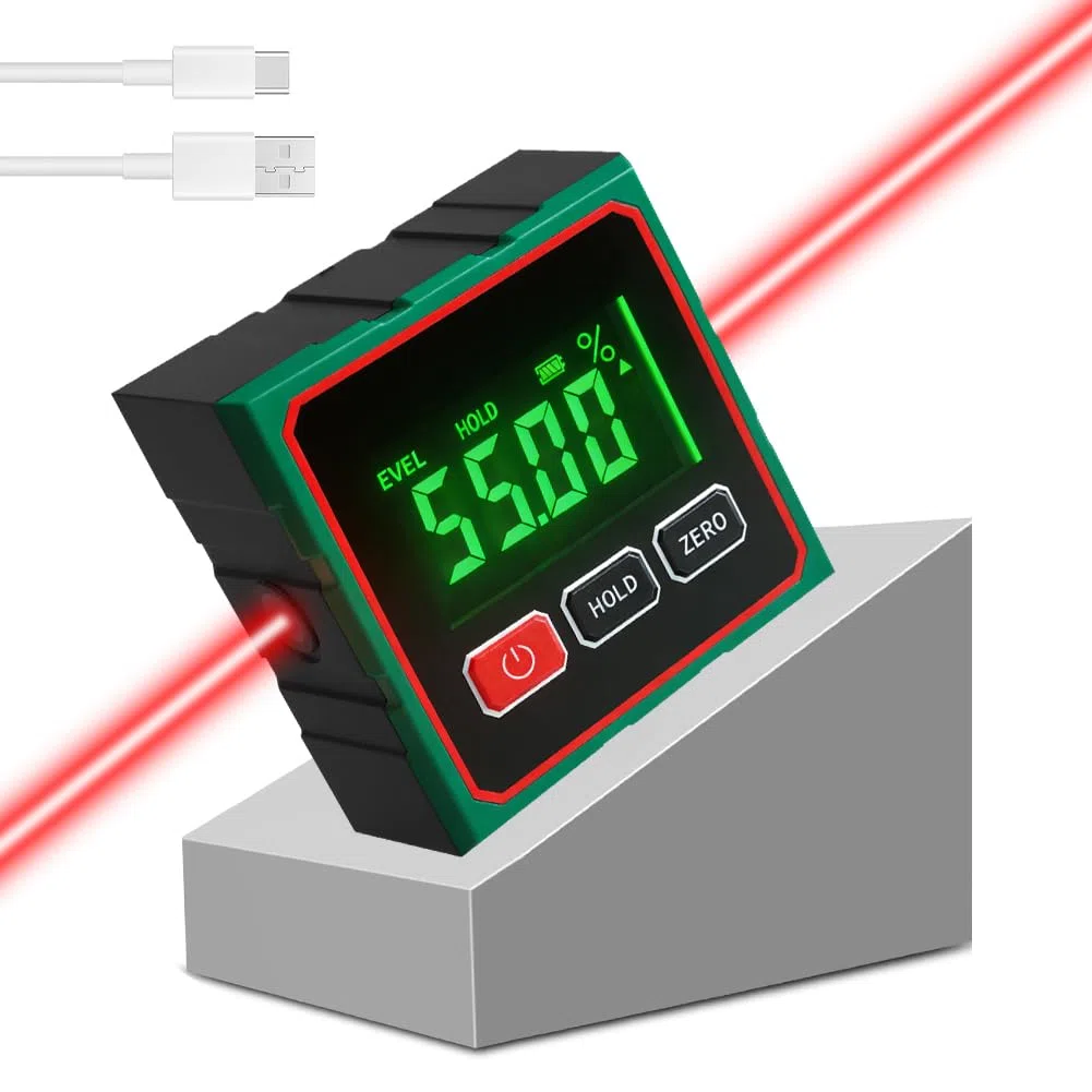 SOARFLY Digitaler Winkelmesser Neigungsmesser mit LCD Display, IP54 Wasserdicht, 0,1° Genauigkeit, 4 seitiger Magnet, Digitale Wasserwaage Winkelmesser Digital für Holzarbeiten, Bau Heimwerker
