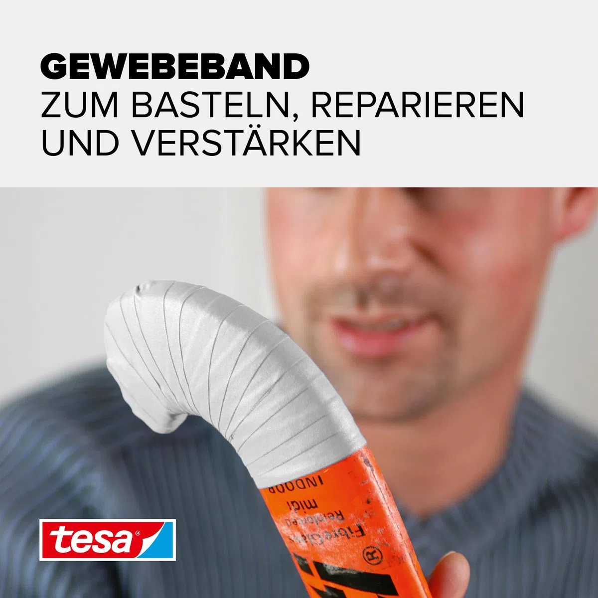 tesa extra Power Perfect Gewebeband - Gewebeverstärktes Ductape zum Basteln, Reparieren, Befestigen, Verstärken und Beschriften - Weiß - 25 m x 19 mm