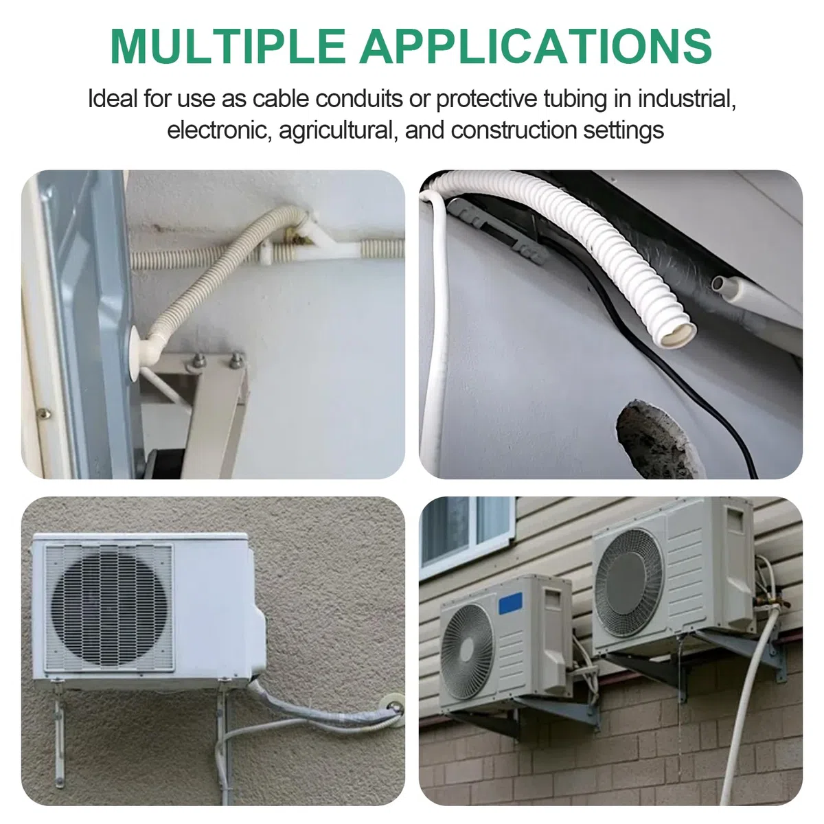 CPROSP Kondensatschlauch Ø16mm (5m), Kondensatschlauch Klimaanlage aus PVC, UV-beständig Ablaufschlauch Klimaanlage, Zuschneidbar, Flexibler Schlauch für Klimaanlagen, Split-Klimageräte