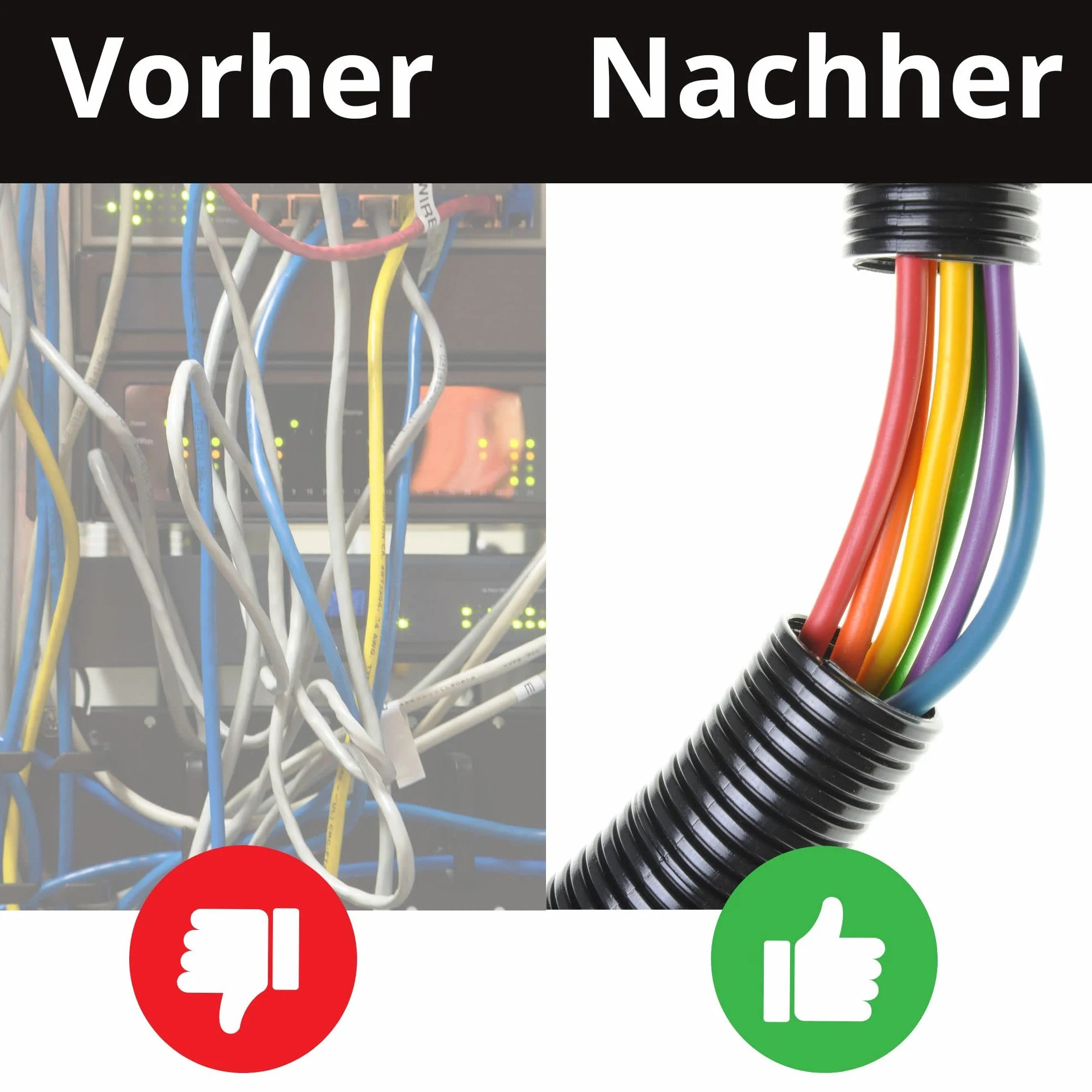 10 Meter Kalitec Wellrohr geschlitzt NW 14 I Wellschlauch offen I Marderschutzrohr I Leerrohr I Kabelschutz AD 18,3 mm ID 14,5 mm