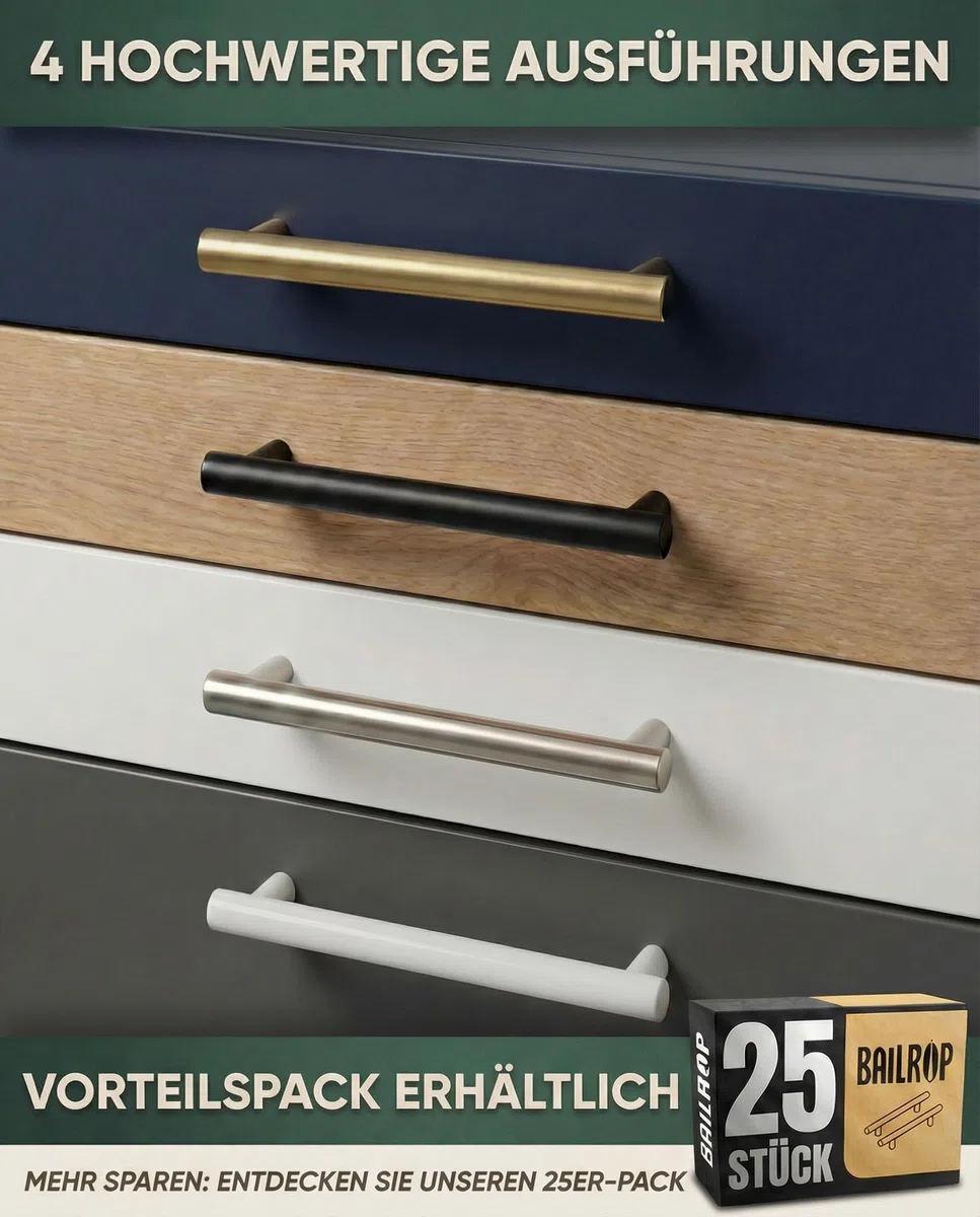 Griffe für Küchenschränke Gold, Schrankgriffe 128MM – Küchengriffe, Türgriffe Küche und Möbel-Türen, Schrankgriffe Gold, Möbelgriffe, 15 Stück