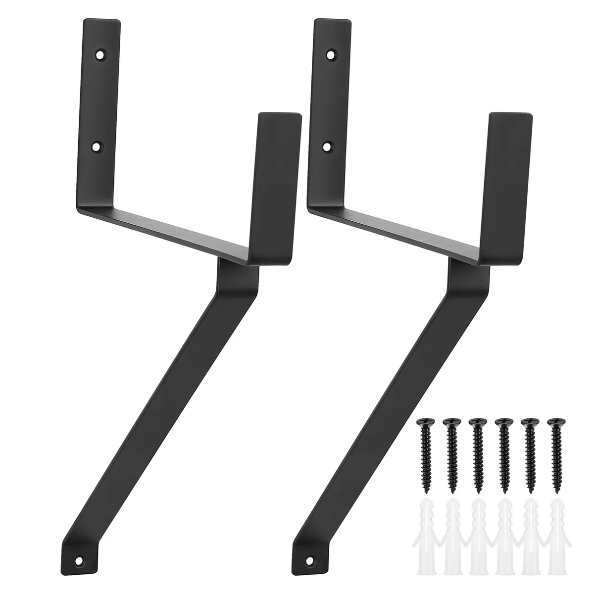 Schwerlasthaken, 2 Stk Schwerlast Wandhaken, Montagehaken für Garage, Werkstatthaken, Wandhalterung Leiterhalter, Traglast 50 kg, Stahl verzinkt. (240x120x80mm)