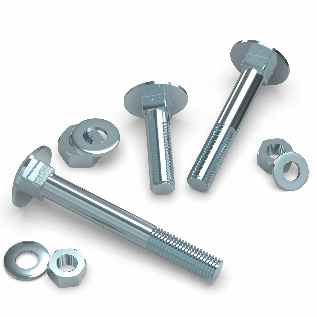AUPROTEC Set M6x90 Schlossschraube inkl. Mutter & U-Scheibe I verzinkt Stahl 4.8 I DIN 603 Flachrundkopf mit Vierkantansatz für Holzbau und Außenbereich I 20 Stück