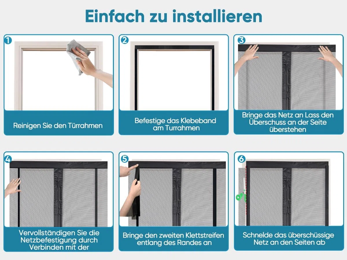 Sekey Kürzbar DIY Fliegengitter Fenster Zuschneidbares Moskitonetz Klebemontage ohne Bohren 150x150cm Schwarz